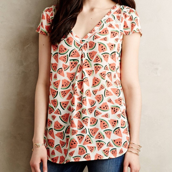 Anthropologie Tops - ANTHRO MAEVE Picnic Days Watermelon Top